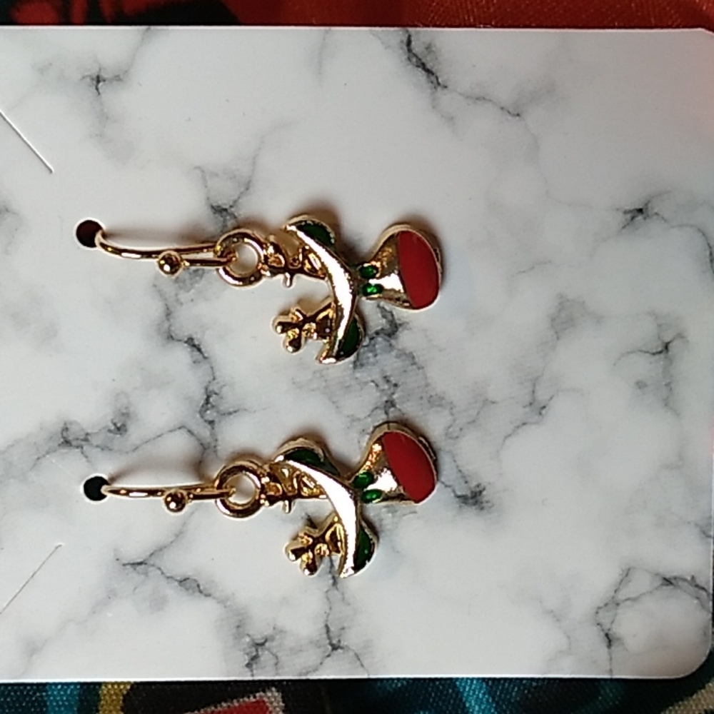 Hypoallergenic earrings Christmas .5 x 3/4 inches